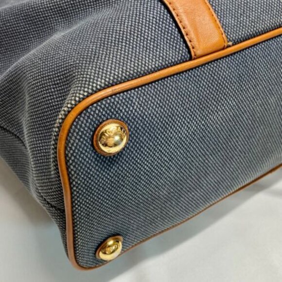 Michael Kors Canvas with Leather Trim Oversized Tote Denim & Brown Rare GUC - Picture 9 of 15